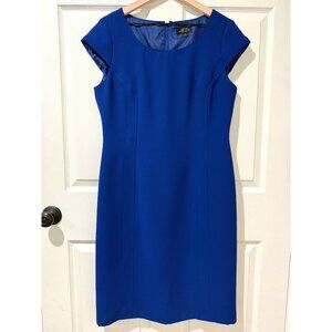 Tahari Arthur S. Levine Essentials Royal Blue Sheath Dress Cap Sleeve Career 10